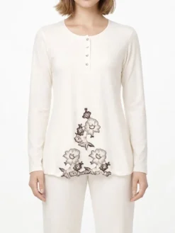 Pyjama TAMIKA mit Modal creme von Exilia