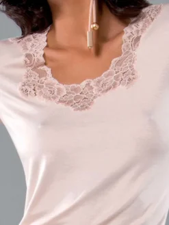 Pyjama Top RUSCELLA rosa aus Viskosemix von Cotton Club