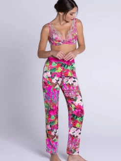 Pyjamahose ENVOLEE DE FLEURS aus Stretchseide von Lise Charmel