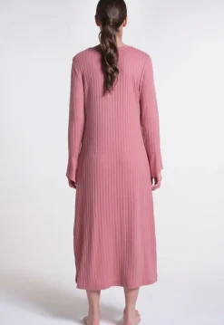 Ripp-Jersey Kleid lang LOUNGE No. 2 altrosé Viscosemix von Verdiani