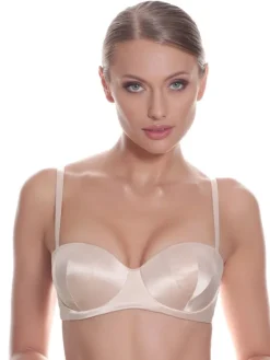 Satin Balconette Push-Up BH gold-creme von Prelude Milano