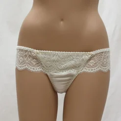 Satin G-String WHITE Größe creme Les Jupons de Tess