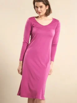 Seide & Bio-Baumwolle LANGARM NACHTHEMD Kokon Zwo