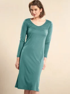 Seide & Bio-Baumwolle LANGARM NACHTHEMD Kokon Zwo