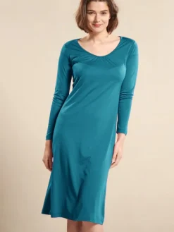 Seide & Bio-Baumwolle LANGARM NACHTHEMD von Kokon Zwo