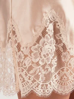 Seide Kimono SOIE D´AMOUR mit Spitze Aubade