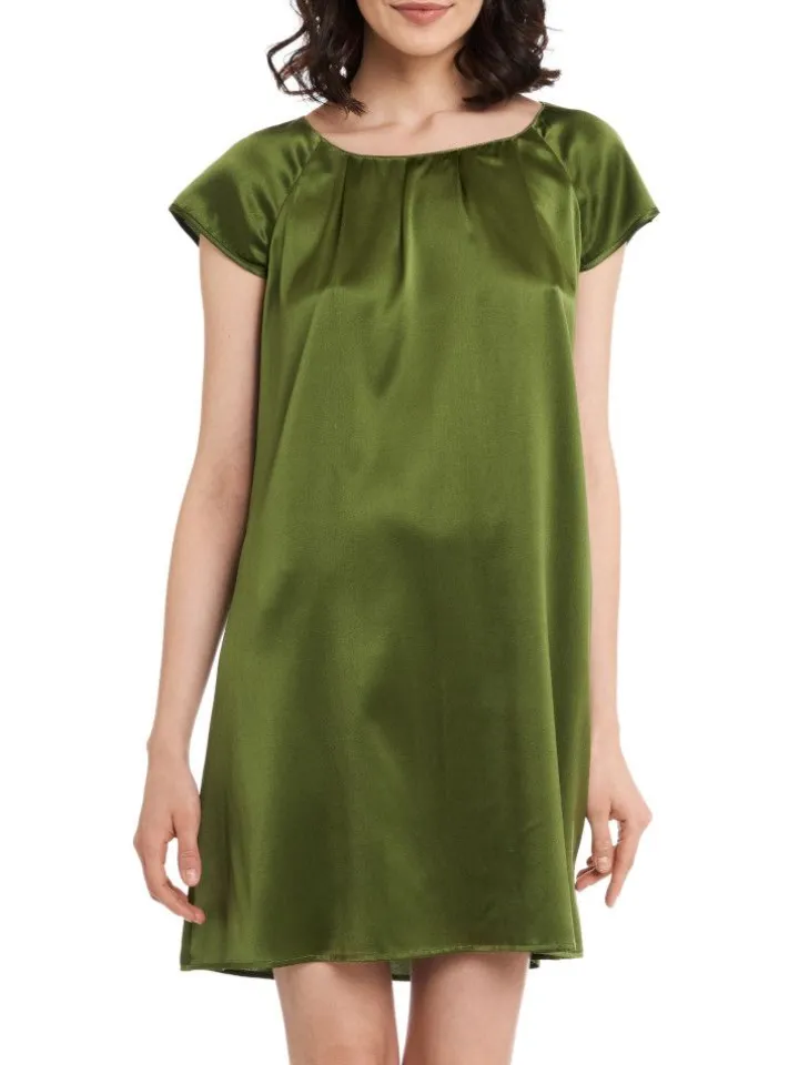 Seide Kurzarm Nachtkleid SEDUZIONE DI SETA uni von Gattina