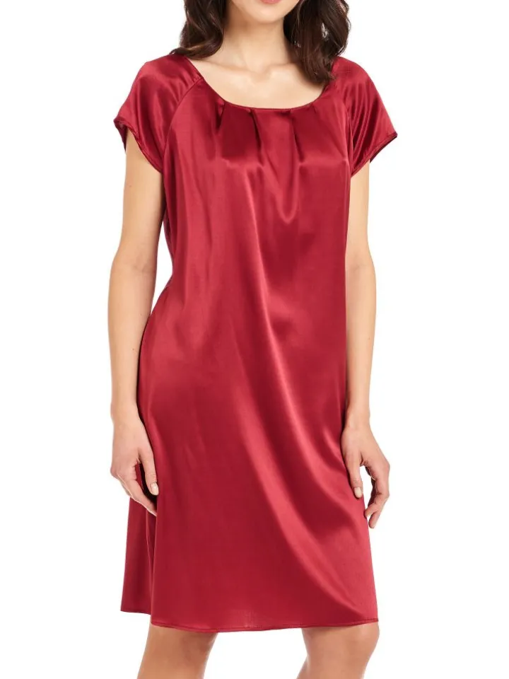 Seide Kurzarm Nachtkleid SEDUZIONE DI SETA uni von Gattina