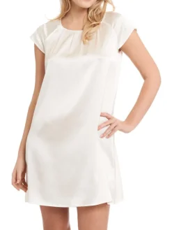 Seide Kurzarm Nachtkleid SEDUZIONE DI SETA uni von Gattina