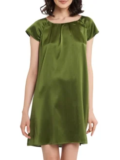 Seide Kurzarm Nachtkleid SEDUZIONE DI SETA uni von Gattina