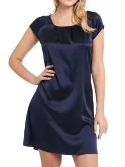 Seide Kurzarm Nachtkleid SEDUZIONE DI SETA uni von Gattina