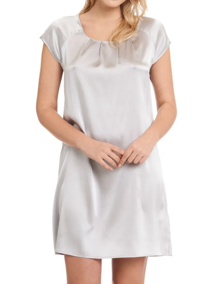 Seide Kurzarm Nachtkleid SEDUZIONE DI SETA uni von Gattina