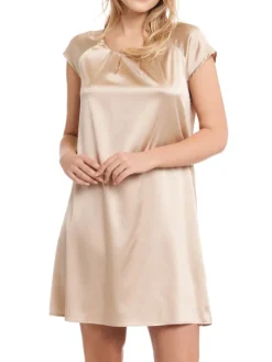 Seide Kurzarm Nachtkleid SEDUZIONE DI SETA uni von Gattina