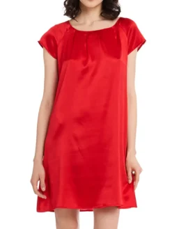 Seide Kurzarm Nachtkleid SEDUZIONE DI SETA uni von Gattina