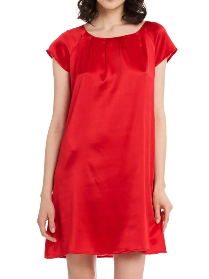 Seide Kurzarm Nachtkleid SEDUZIONE DI SETA uni von Gattina