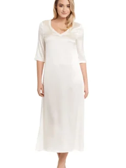 Seide Langarm Nachtkleid SEDUZIONE DI SETA Satin von Gattina
