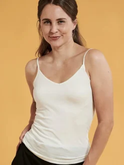 Seide mit Bio-Baumwolle kbA SPAGHETTI-TOP Basic Kokon Zwo