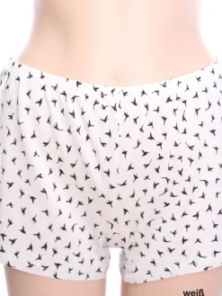 Seide mit Bio-Baumwolle KURZPYJAMA Vogeldruck von Kokon Zwo