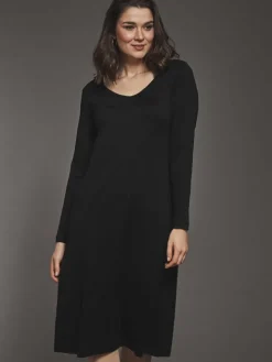 Seide mit Bio-Baumwolle LANGARM NACHTHEMD Kokon Zwo