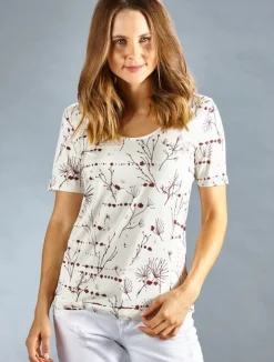 Seide mit Bio-Baumwolle T-SHIRT Mondkoralle bordeaux von Kokon Zwo