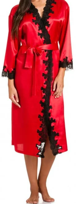 Seide Morgenmantel SAKHALI mit Spitze von GATTINA