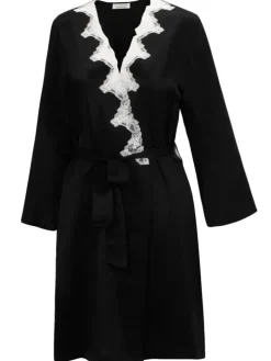 Seide Morgenmantel SATIN + LACE kurz von Eva B. Bitzer