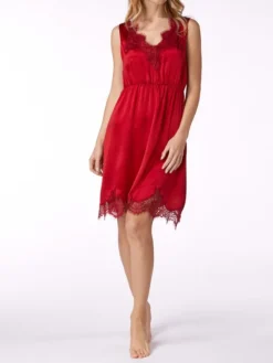 Seide Nachthemd PRIYA rot von Vivis