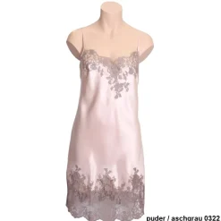 Seide Negligé CAPRICE mittellang Calais Spitze Marjolaine