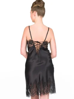 Seide Negligé ST. ELM mit Spitze Gattina