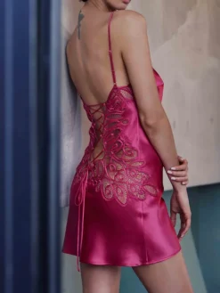 Seide Neglige BARBARA in fuchsia Marjolaine