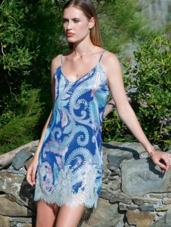 Seide Neglige kurz SUMMER PAISLEY von Chiara Fiorini