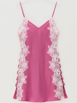 Seide Neglige LACE SEDUCTION dahlia pink von Luna di Seta