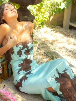 Seide Neglige lang MELINDA Luxus von Marjolaine