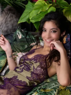 Seide Neglige NYMPHE No. 3 kurz bunt Marjolaine