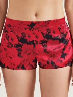 Seide Shorts TOI MON AMOUR rot-schwarz von Aubade