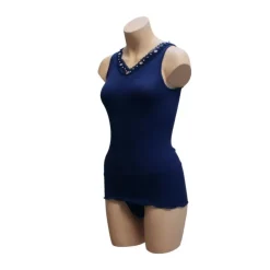 Seide-Baumwolle Unterhemd FIOCCA gerippt von Gattina