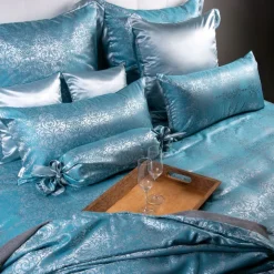 Seidenbettwäsche NOMI ORIENT BLUE türkisblau Seidenweber Collection
