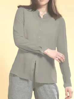 Seidenbluse Crepe seidenmatt mit Hemdkragen von Kokon Zwo