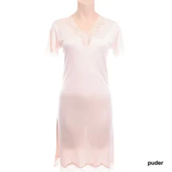 Seidenmix Kurzarm Nachthemd MAHÉ Nr. 1 uni von Nightdreams