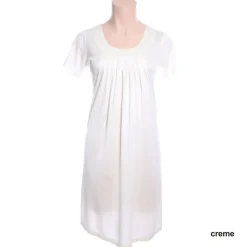 Seidenmix Kurzarm Nachthemd ADELAIDE Nr. 3 uni von Nightdreams