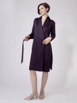 Seidenmix Kurz-Morgenmantel ADELAIDE uni von Nightdreams