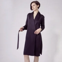 Seidenmix Kurz-Morgenmantel ADELAIDE glatt von Nightdreams