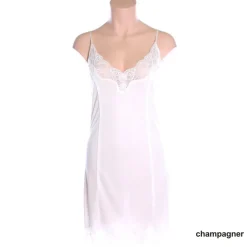 Seidenmix Spaghetti-Nachthemd MAHÉ mit Spitze Nightdreams