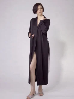 Seidenmix Wirkseide langer Morgenmantel ADELAIDE von Nightdreams