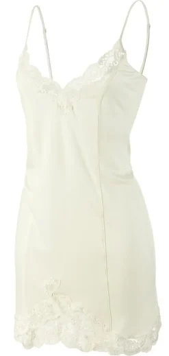 Seidennachthemd Wirkseide kurz TAHITI mit Spitze von Gattina