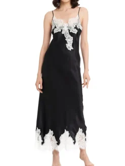 Seiden-Neglige lang MAILIN No. 2 Stretchseide mit Spitze von GATTINA