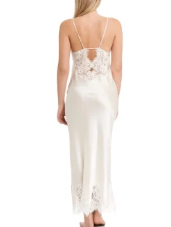 Seiden-Neglige lang MAILIN No. 2 Satin mit Spitze von GATTINA