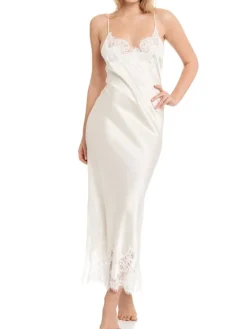 Seiden-Neglige lang MAILIN No. 2 Satin mit Spitze von GATTINA