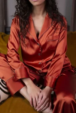 Seidenpyjama NOANE BICOLORE Stretchseide Marjolaine