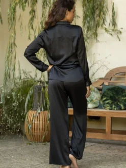 Seidenpyjama ROXANE uni Stretchseide von Marjolaine